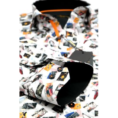 DANIEL BESSI Koszula męska fb074 motory, motocyklowe zbiorniki paliwa, zdjęcia | Sklep GriShop.eu | Koszule