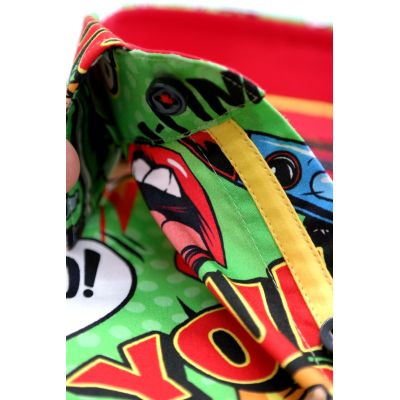 DANIEL BESSI Koszula męska fb086 zielona, KOMIKS, kolorowa, wesoła, HELLO! BOOM! | Sklep GriShop.eu | Koszule