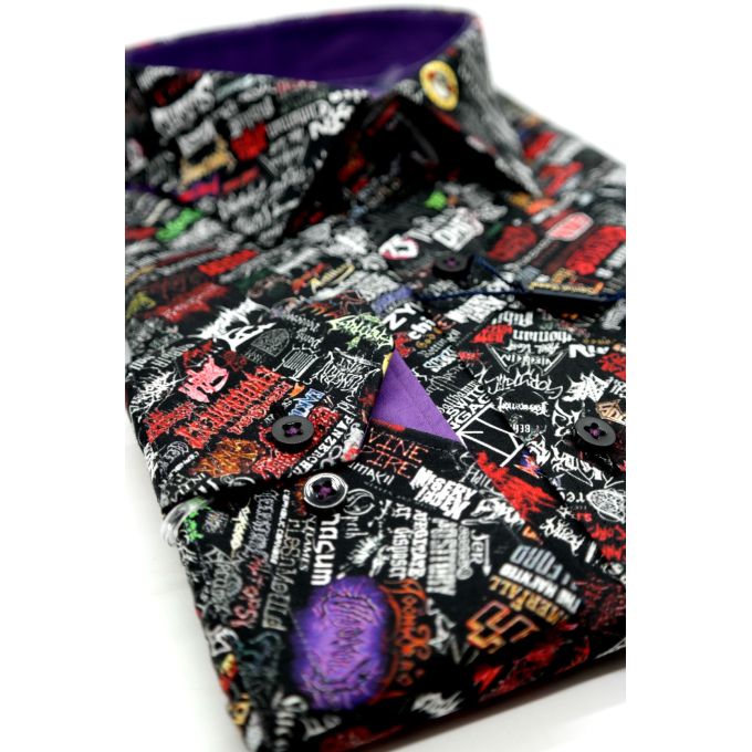 DANIEL BESSI Koszula męska fb056 zespoły muzyczne, czarna, rock, metal i inne | Sklep GriShop.eu | Koszule