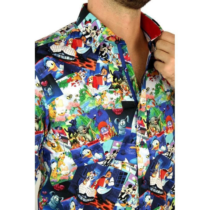 DANIEL BESSI Koszula męska fb069 kolorowa, wesoła, BAJKI, Kaczor Donald, Mickey Mouse i inne | Sklep GriShop.eu | Koszule
