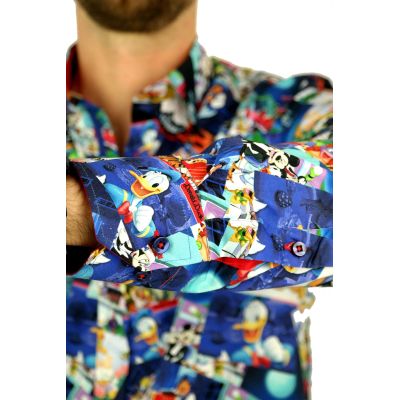 DANIEL BESSI Koszula męska fb069 kolorowa, wesoła, BAJKI, Kaczor Donald, Mickey Mouse i inne | Sklep GriShop.eu | Koszule