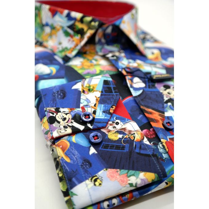 DANIEL BESSI Koszula męska fb069 kolorowa, wesoła, BAJKI, Kaczor Donald, Mickey Mouse i inne | Sklep GriShop.eu | Koszule