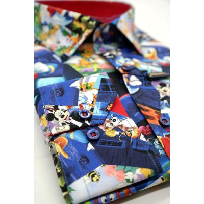DANIEL BESSI Koszula męska fb069 kolorowa, wesoła, BAJKI, Kaczor Donald, Mickey Mouse i inne | Sklep GriShop.eu | Koszule