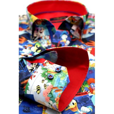 DANIEL BESSI Koszula męska fb069 kolorowa, wesoła, BAJKI, Kaczor Donald, Mickey Mouse i inne | Sklep GriShop.eu | Koszule