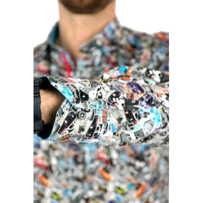 DANIEL BESSI Koszula męska fb030 kolorowa w samochody, GARBUS, Vegas, auta | Sklep GriShop.eu | Koszule