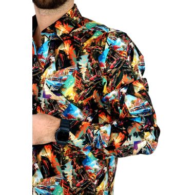 DANIEL BESSI Koszula męska fb083 w zdjęcia, CUBA, auta, kolorowa, miasto | Sklep GriShop.eu | Koszule 2