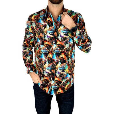 DANIEL BESSI Koszula męska fb083 w zdjęcia, CUBA, auta, kolorowa, miasto | Sklep GriShop.eu | Koszule