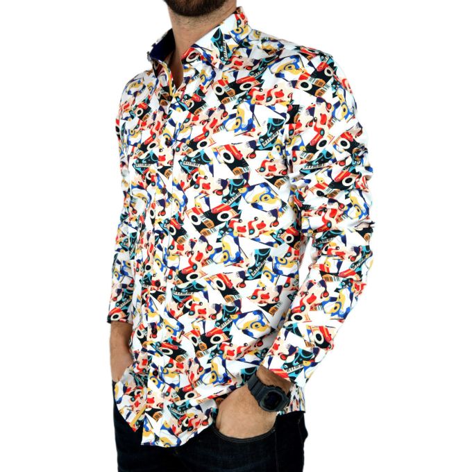 DANIEL BESSI Koszula męska fb037 kolorowa, MUZYCZNA, organy i inne | Sklep GriShop.eu | Koszule