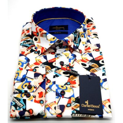 DANIEL BESSI Koszula męska fb037 kolorowa, MUZYCZNA, organy i inne | Sklep GriShop.eu | Koszule
