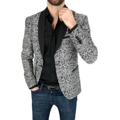 MACKTEN Marynarka męska C4 elegancka, srebrna, imprezowa, eksluzywna | Sklep GriShop.eu | Marynarki
