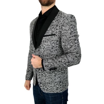 MACKTEN Marynarka męska C4 elegancka, srebrna, imprezowa, eksluzywna | Sklep GriShop.eu | Marynarki