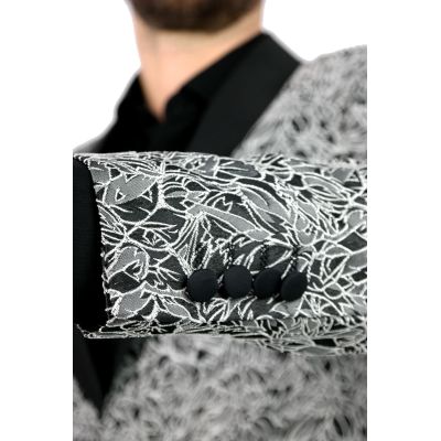 MACKTEN Marynarka męska C4 elegancka, srebrna, imprezowa, eksluzywna | Sklep GriShop.eu | Marynarki