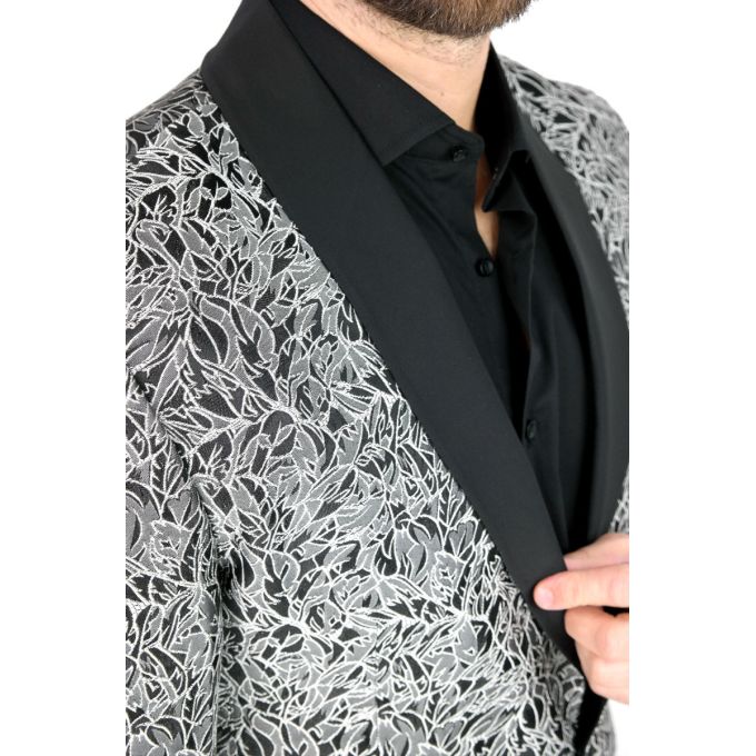 MACKTEN Marynarka męska C4 elegancka, srebrna, imprezowa, eksluzywna | Sklep GriShop.eu | Marynarki