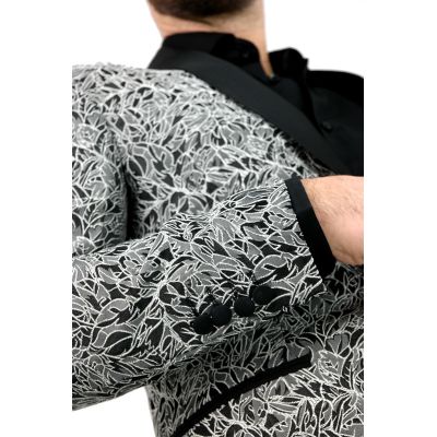 MACKTEN Marynarka męska C4 elegancka, srebrna, imprezowa, eksluzywna | Sklep GriShop.eu | Marynarki