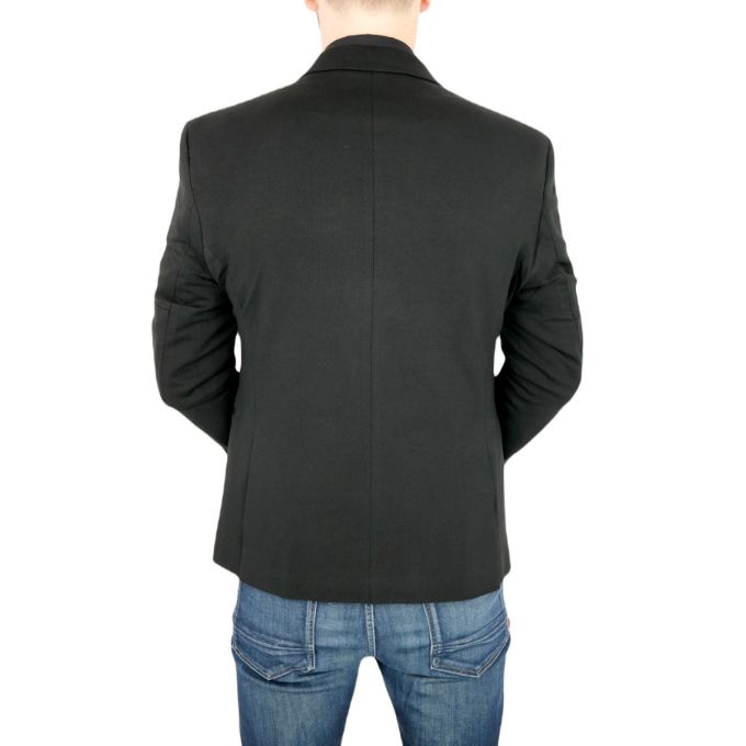 MACKTEN Marynarka męska czarna C1 elegancka, elegancka złota lamówka | Sklep GriShop.eu | Marynarki