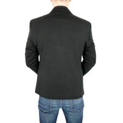 MACKTEN Marynarka męska czarna C1 elegancka, elegancka złota lamówka | Sklep GriShop.eu | Marynarki