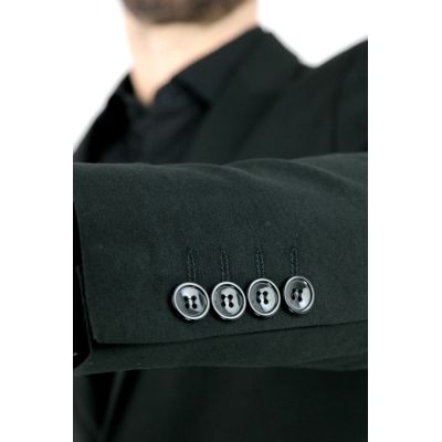 MACKTEN Marynarka męska czarna C1 elegancka, elegancka złota lamówka | Sklep GriShop.eu | Marynarki