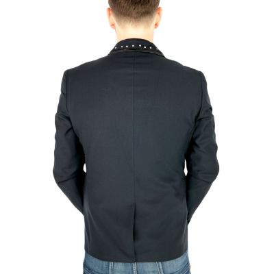 ROSS CARRA Marynarka męska granatowa RC8 elegancka, ozdobne ćwieki | Sklep GriShop.eu | Marynarki