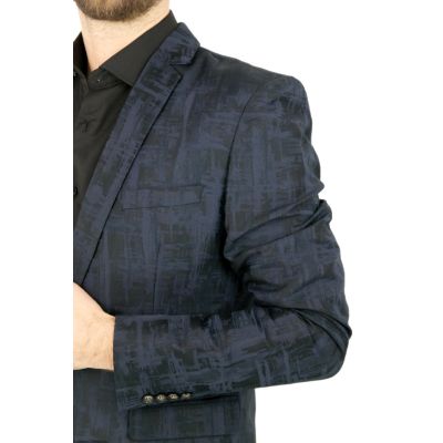 ROSS CARRA Marynarka męska granatowa RC1 elegancka, kratka | Sklep GriShop.eu | Marynarki