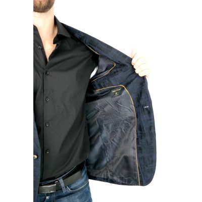 ROSS CARRA Marynarka męska granatowa RC1 elegancka, kratka | Sklep GriShop.eu | Marynarki