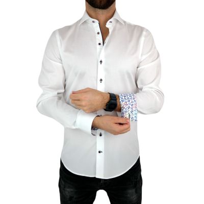 R2 AMSTERDAM Koszula męska 004 biała | Sklep GriShop.eu | Koszule