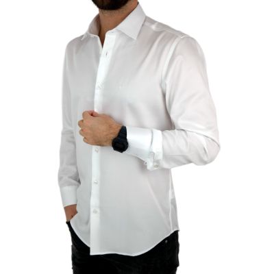 DANIEL BESSI Koszula męska fb005 biała, gładka IRON | Sklep GriShop.eu | Koszule
