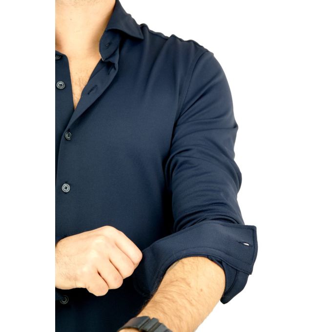 R2 AMSTERDAM Koszula męska 010 granatowa, elastyczna | Sklep GriShop.eu | Koszule