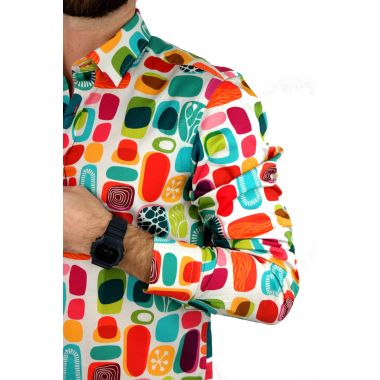 DANIEL BESSI Koszula męska fb088 kolorowe kwadraty, wzory | Sklep GriShop.eu | Koszule 2
