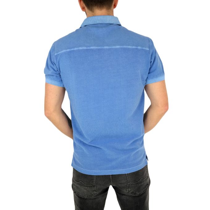 R2 AMSTERDAM T-shirt polo męski TRA2 niebieski, gładki | Sklep GriShop.eu | Koszulki