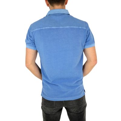 R2 AMSTERDAM T-shirt polo męski TRA2 niebieski, gładki | Sklep GriShop.eu | Koszulki