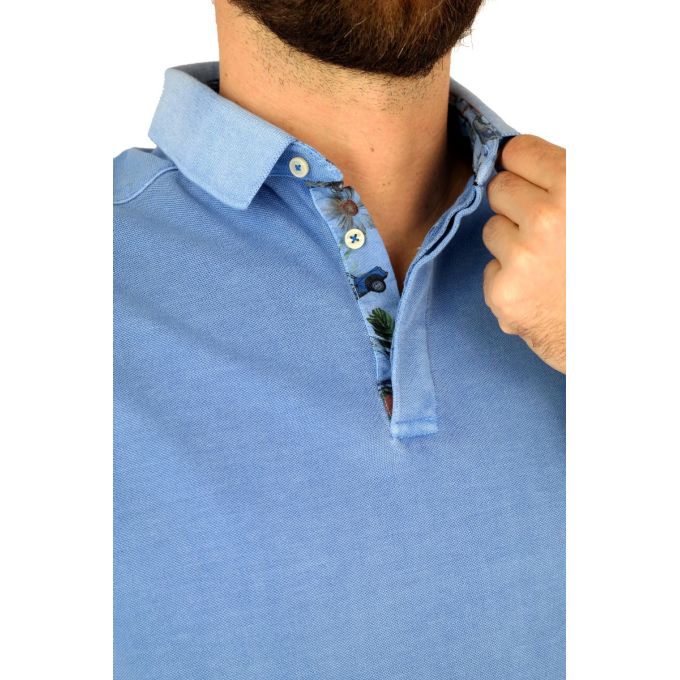 R2 AMSTERDAM T-shirt polo męski TRA2 niebieski, gładki | Sklep GriShop.eu | Koszulki