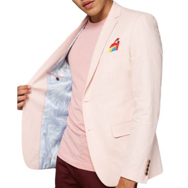 OPPOSUITS Marynarka męska w kolorowe papugi, LEN, różowa | Sklep GriShop.eu | Marynarki 2