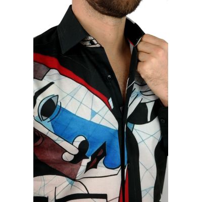 GIOVANNI PERA Koszula męska GP305 kolorowa, twarze | Sklep GriShop.eu | Koszule