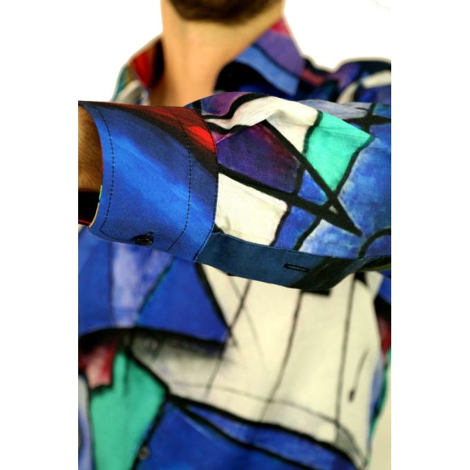 GIOVANNI PERA Koszula męska GP309 kolorowa, pianino, klawisze, muzyczna | Sklep GriShop.eu | Koszule