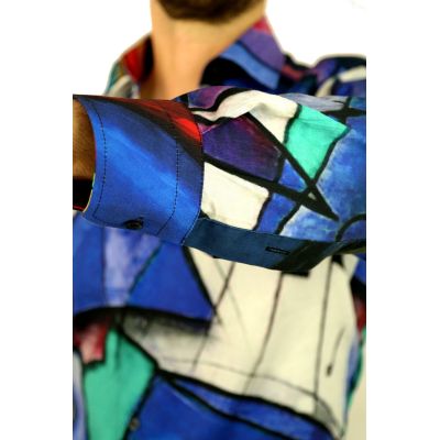 GIOVANNI PERA Koszula męska GP309 kolorowa, pianino, klawisze, muzyczna | Sklep GriShop.eu | Koszule