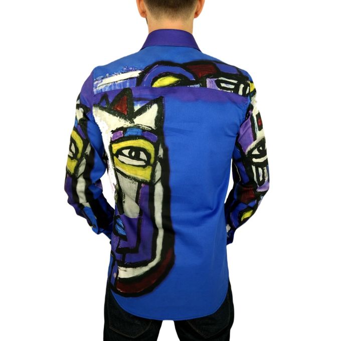 GIOVANNI PERA Koszula męska GP330 niebieska, twarz, kolorowa | Sklep GriShop.eu | Koszule