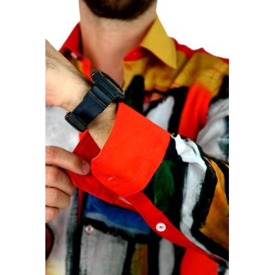 GIOVANNI PERA Koszula męska GP328 kolorowa, twarz, oczy | Sklep GriShop.eu | Koszule