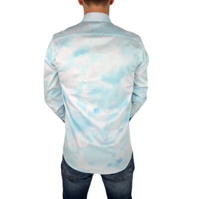 GIOVANNI PERA Koszula męska GP315 niebieska, kolorowa kobieta, twarz | Sklep GriShop.eu | Koszule