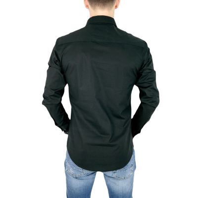 GIOVANNI PERA Koszula męska GP331 elastyczna SUPER SLIM czarna | Sklep GriShop.eu | Koszule
