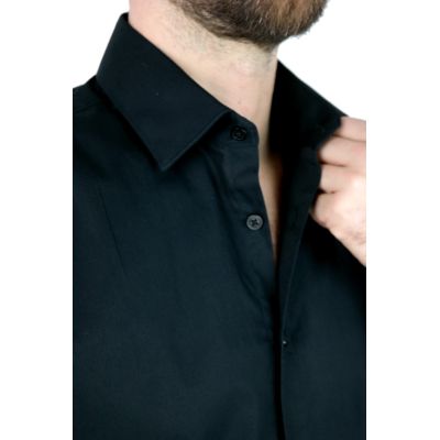 GIOVANNI PERA Koszula męska GP332 elastyczna REGULAR czarna | Sklep GriShop.eu | Koszule
