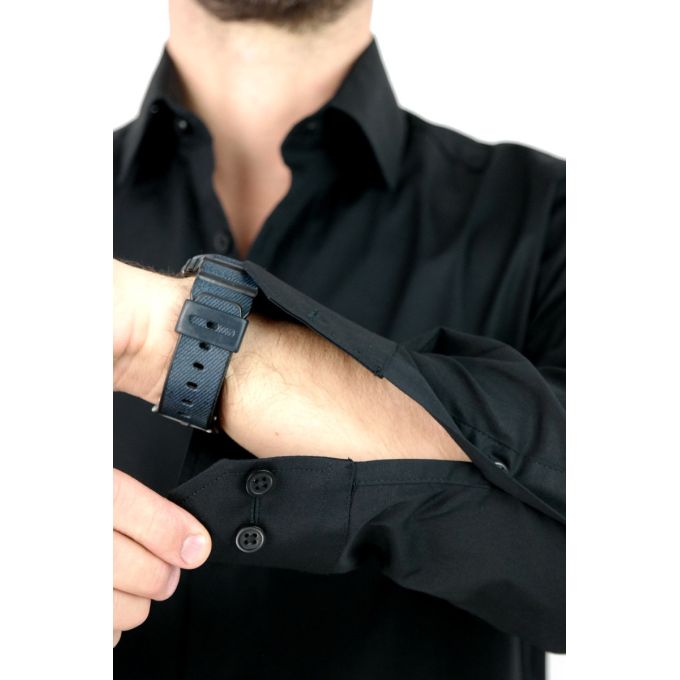 GIOVANNI PERA Koszula męska GP332 elastyczna REGULAR czarna | Sklep GriShop.eu | Koszule