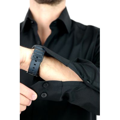 GIOVANNI PERA Koszula męska GP332 elastyczna REGULAR czarna | Sklep GriShop.eu | Koszule