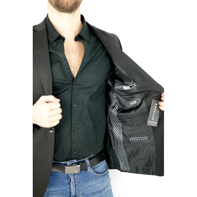 MACKTEN Marynarka męska C5 elegancka, czarna, imprezowa, ekskluzywna | Sklep GriShop.eu | Marynarki