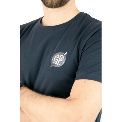 GIOVANNI PERA T-shirt męski granatowy D617-O okrągły, SŁOJE, logo, elastan | Sklep GriShop.eu | Koszulki