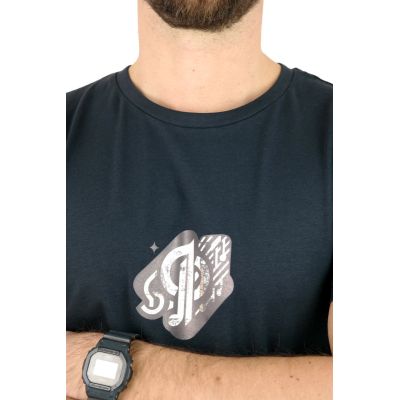 GIOVANNI PERA T-shirt męski granatowy D620-O okrągły, GAZETA, logo, elastan | Sklep GriShop.eu | Koszulki