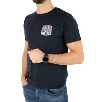 GIOVANNI PERA T-shirt męski granatowy TGP115 okrągły, DJ, muzyczny, elastan | Sklep GriShop.eu | Koszulki