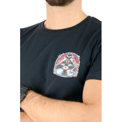 GIOVANNI PERA T-shirt męski granatowy TGP115 okrągły, DJ, muzyczny, elastan | Sklep GriShop.eu | Koszulki