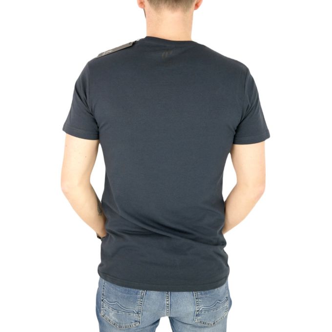 GIOVANNI PERA T-shirt męski granatowy D616-O okrągły, KASETY, gitara, muzyczny, elastan | Sklep GriShop.eu | Koszulki