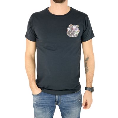 GIOVANNI PERA T-shirt męski granatowy D616-O okrągły, KASETY, gitara, muzyczny, elastan | Sklep GriShop.eu | Koszulki