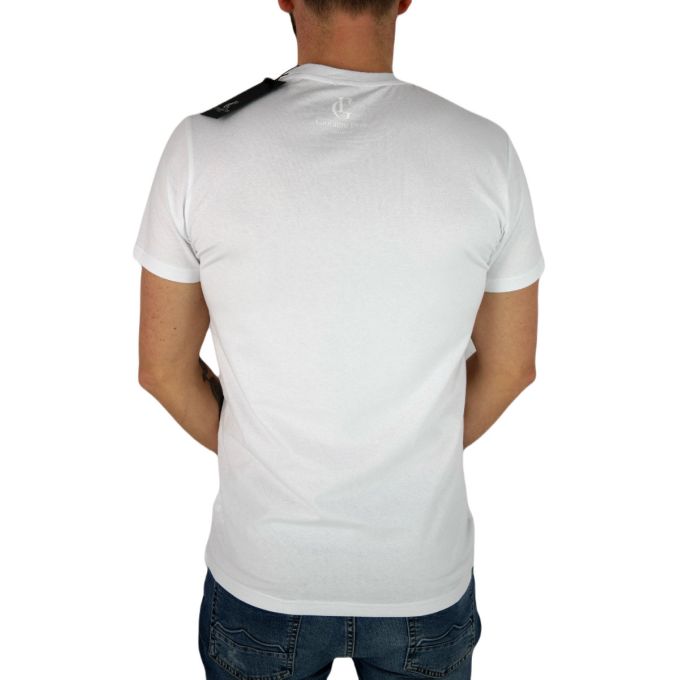GIOVANNI PERA T-shirt męski biały D617-O okrągły, SŁOJE, elastan | Sklep GriShop.eu | Koszulki